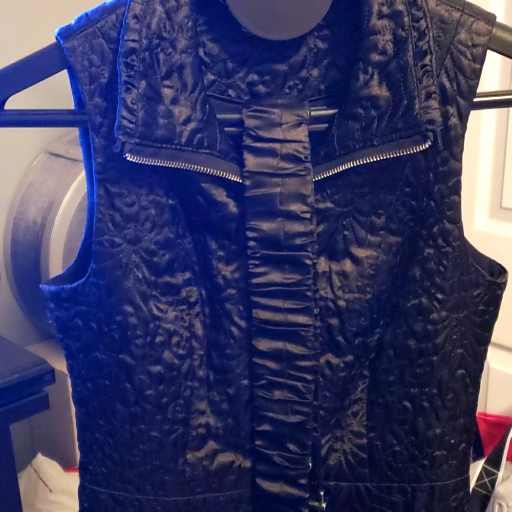 White House Black Market Dressy Satin/Quilted Vest.
